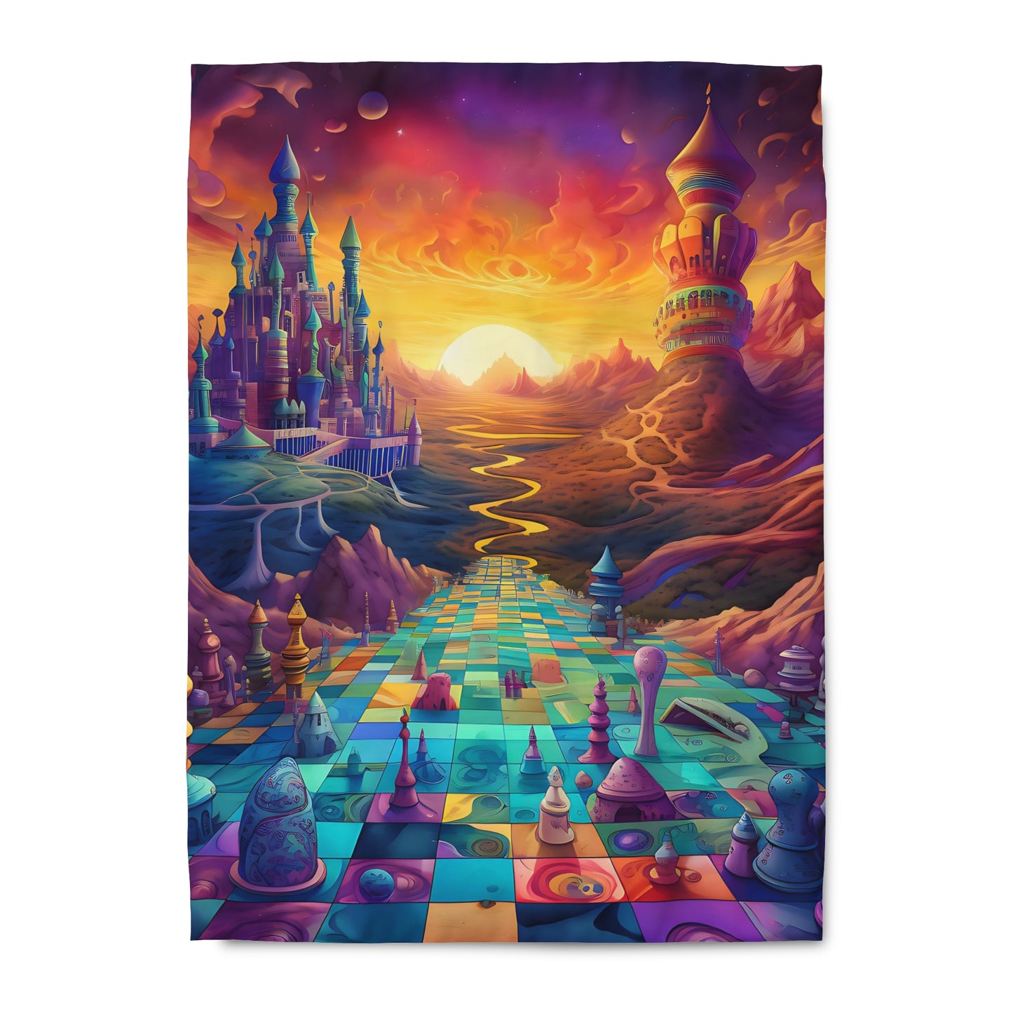 Duvet Cover - Psychedelic Chess