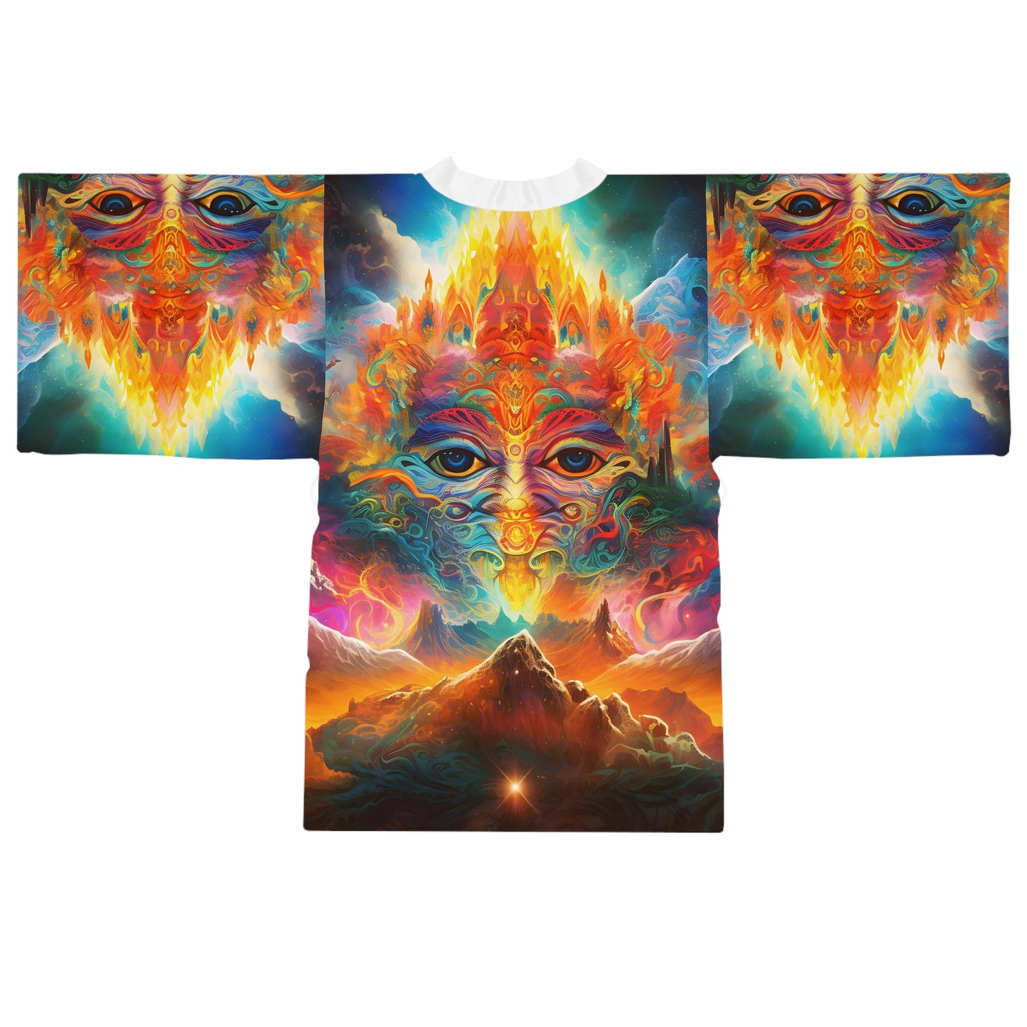 Long Sleeve Kimono Robe (AOP) - Celestial Rapture