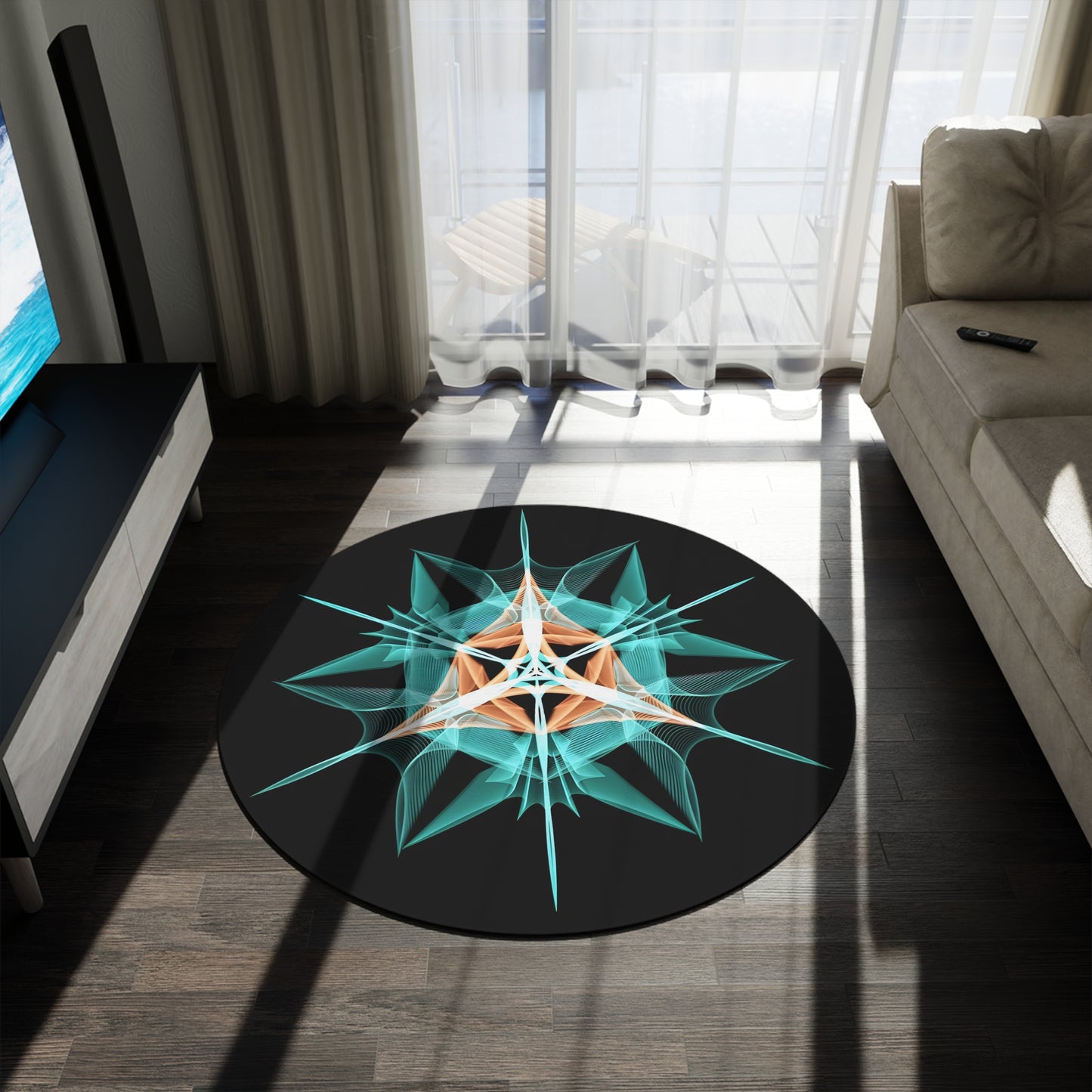 Round Rug - Starflower Green