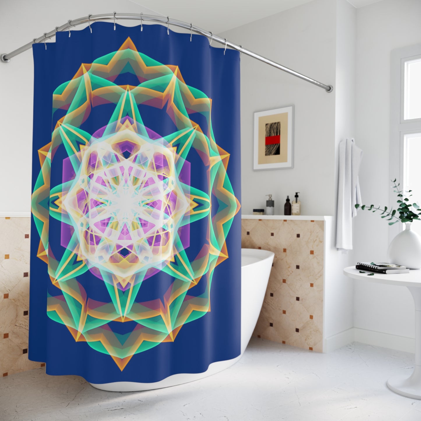 Polyester Shower Curtain - Mandala 1