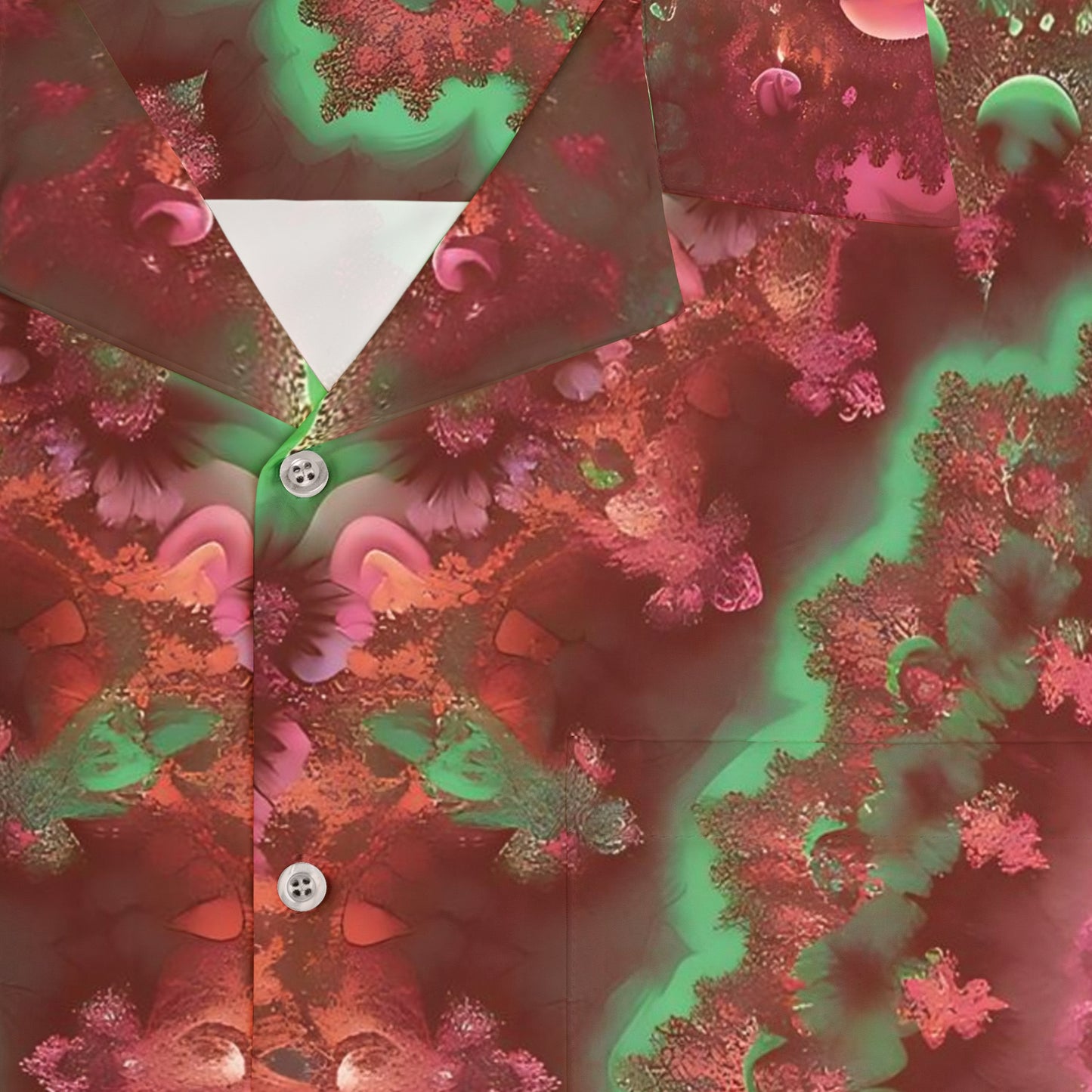Men's Hawaiian Shirt (AOP) - Mandelbrot Fractal Pink