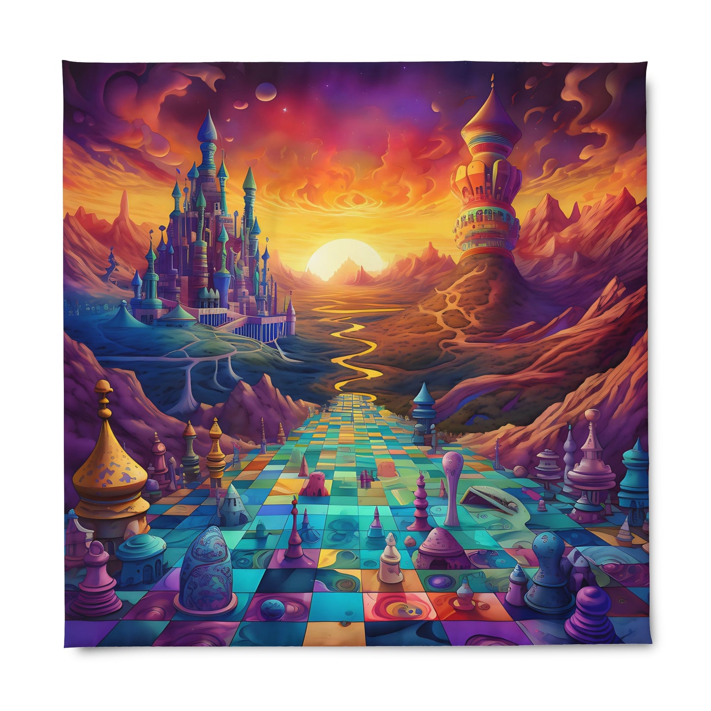 Duvet Cover - Psychedelic Chess