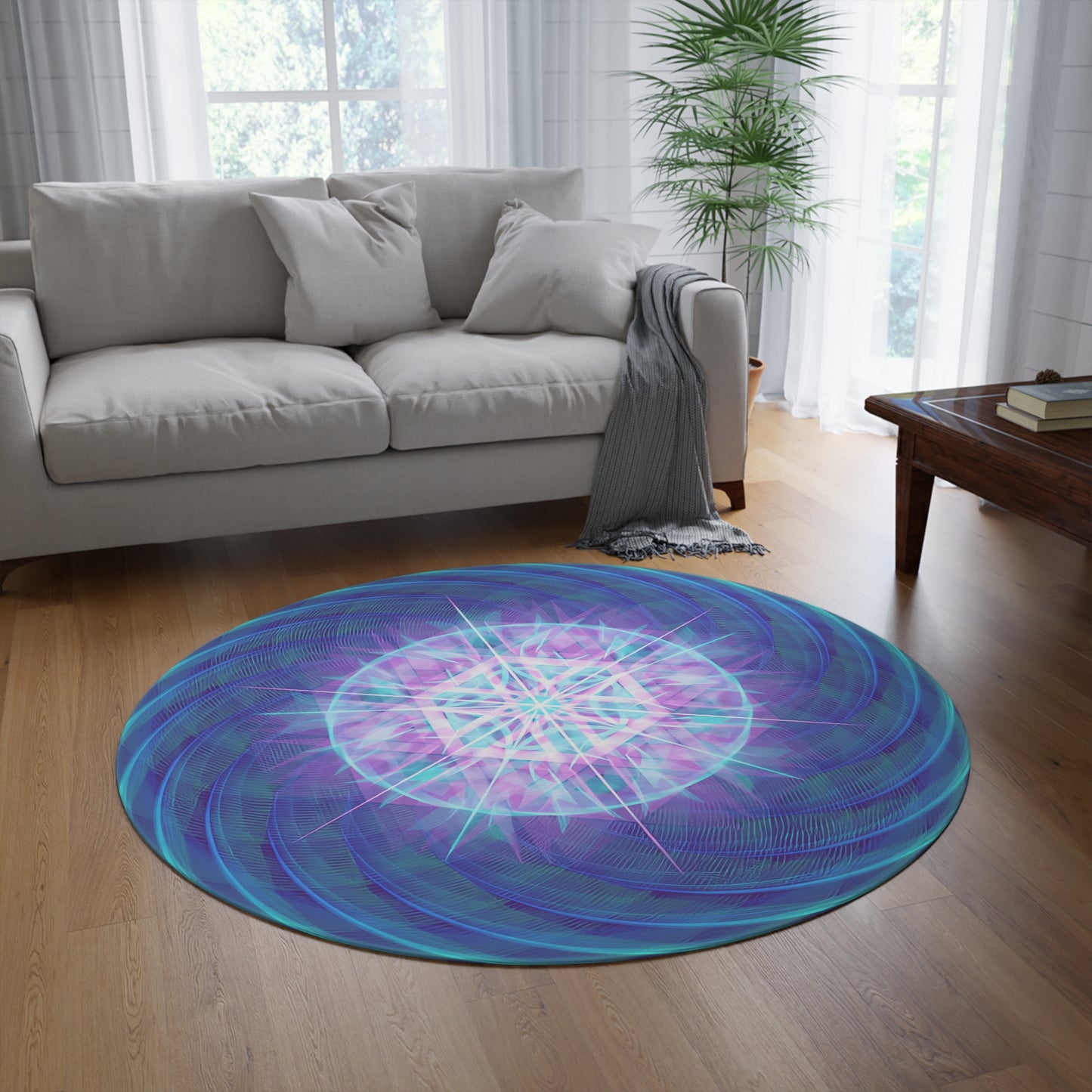 Round Rug - Blue Torus