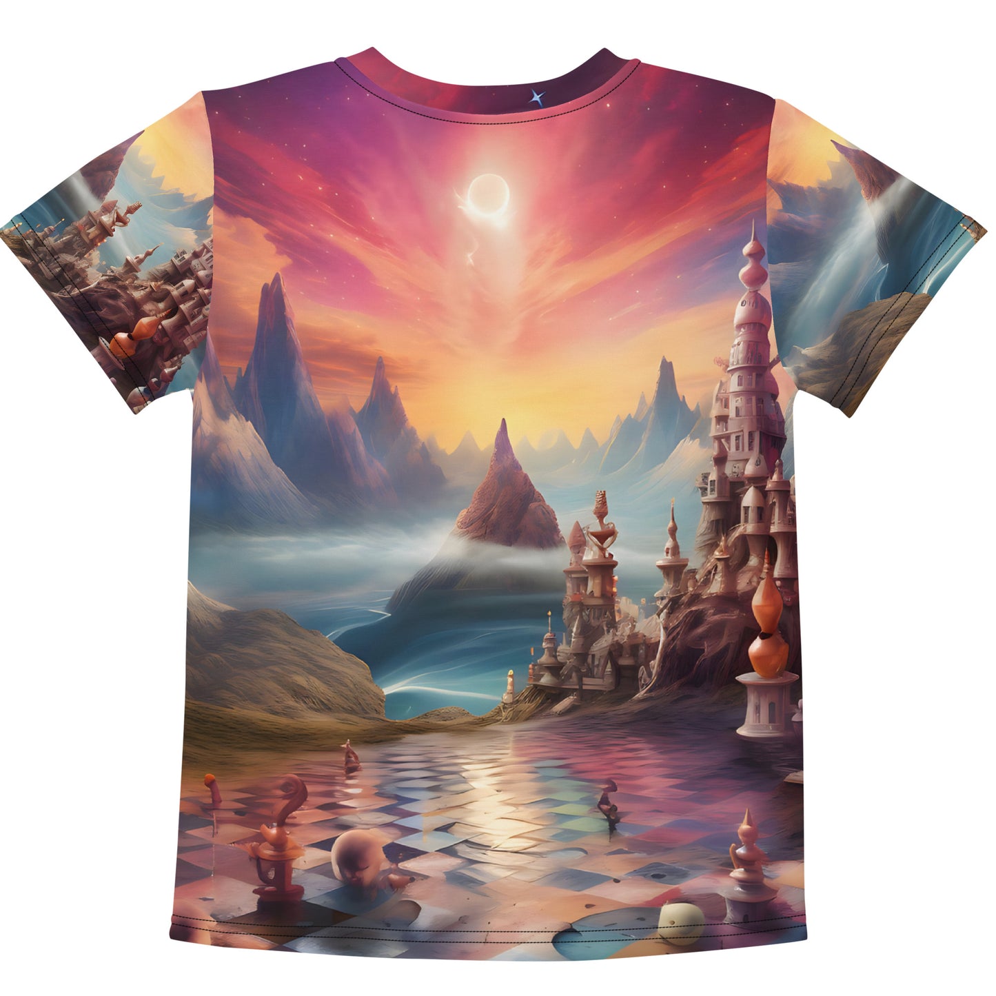 Kids crew neck t-shirt - Sky Chess