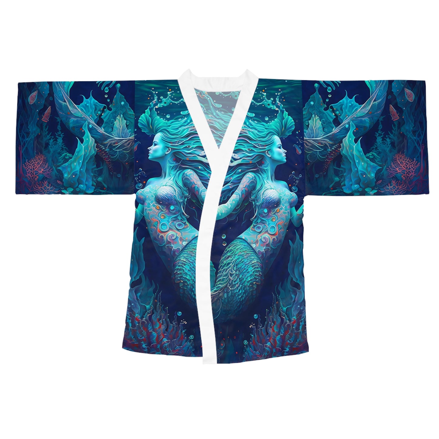 Long Sleeve Kimono Robe (AOP) - Mermaid 2