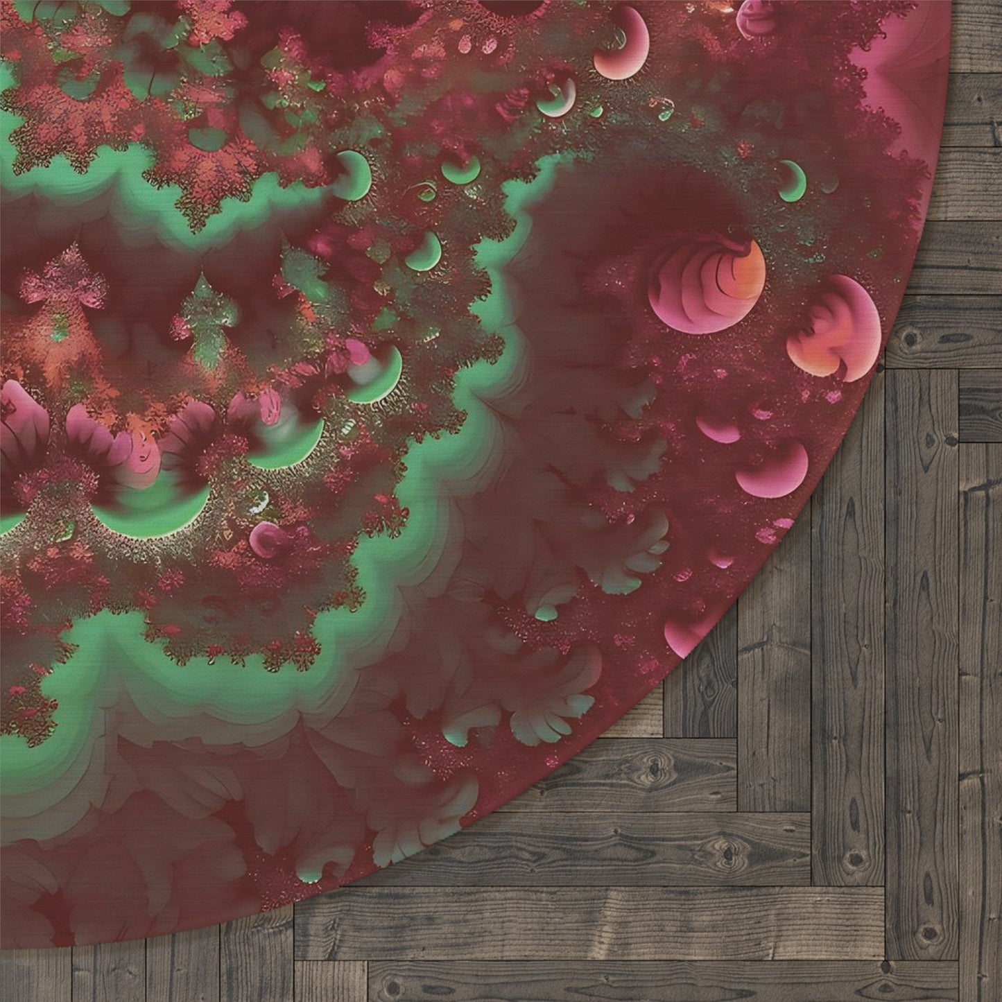 Round Rug - Mandelbrot Fractal Pink