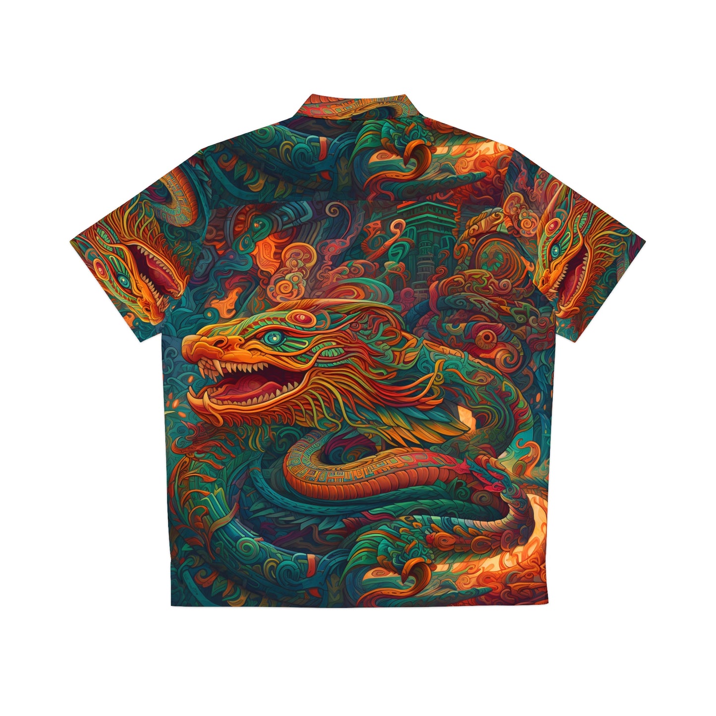 Men's Hawaiian Shirt (AOP) - Quetzalcoatl 1