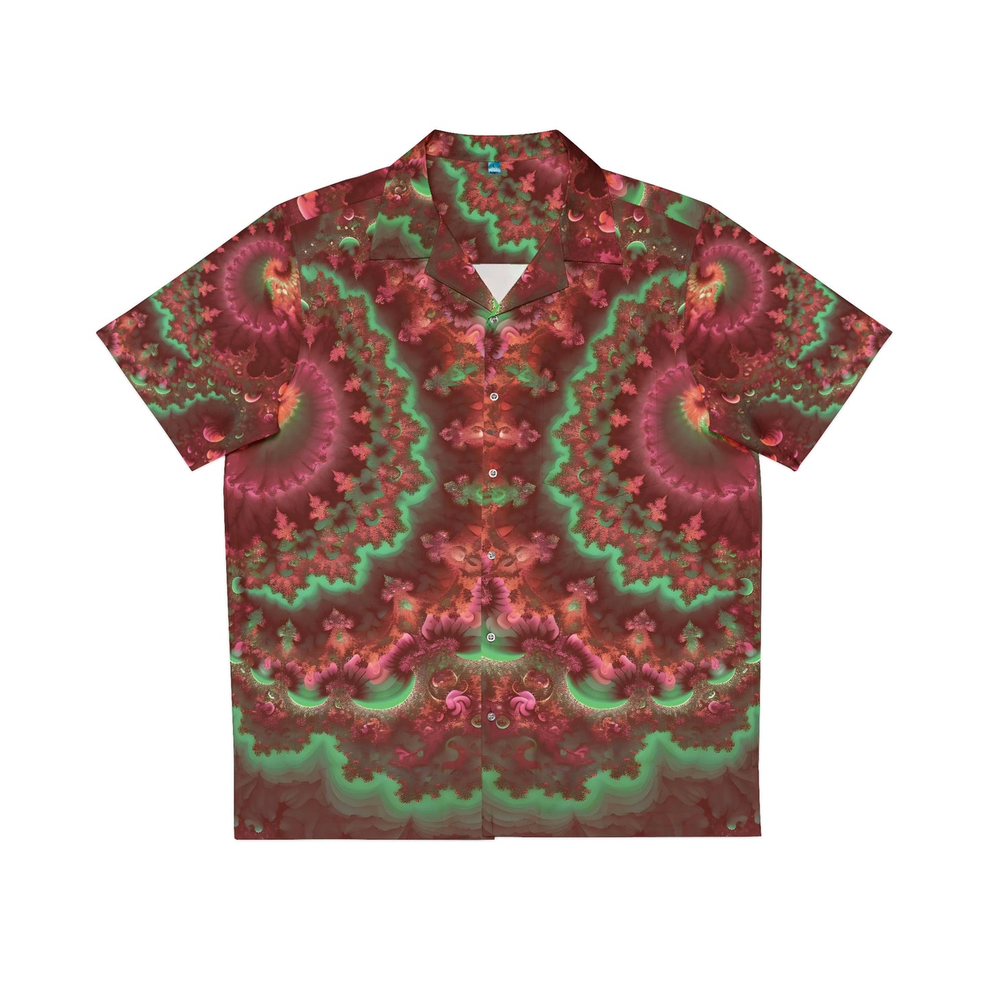 Men's Hawaiian Shirt (AOP) - Mandelbrot Fractal Pink