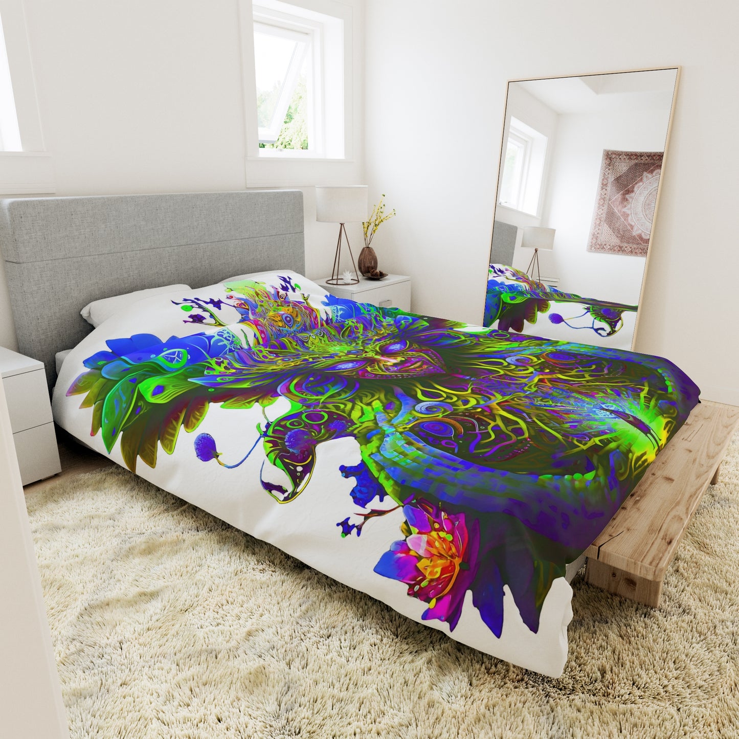 Duvet Cover - Psychedelic Fairy Neon
