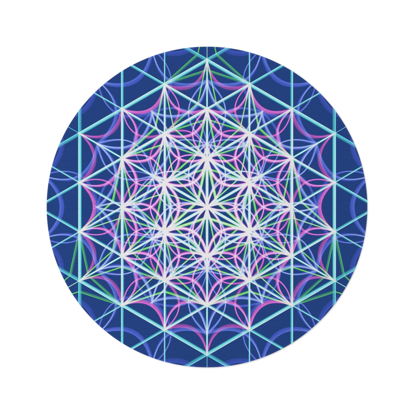 Round Rug - Life Seeds Blue