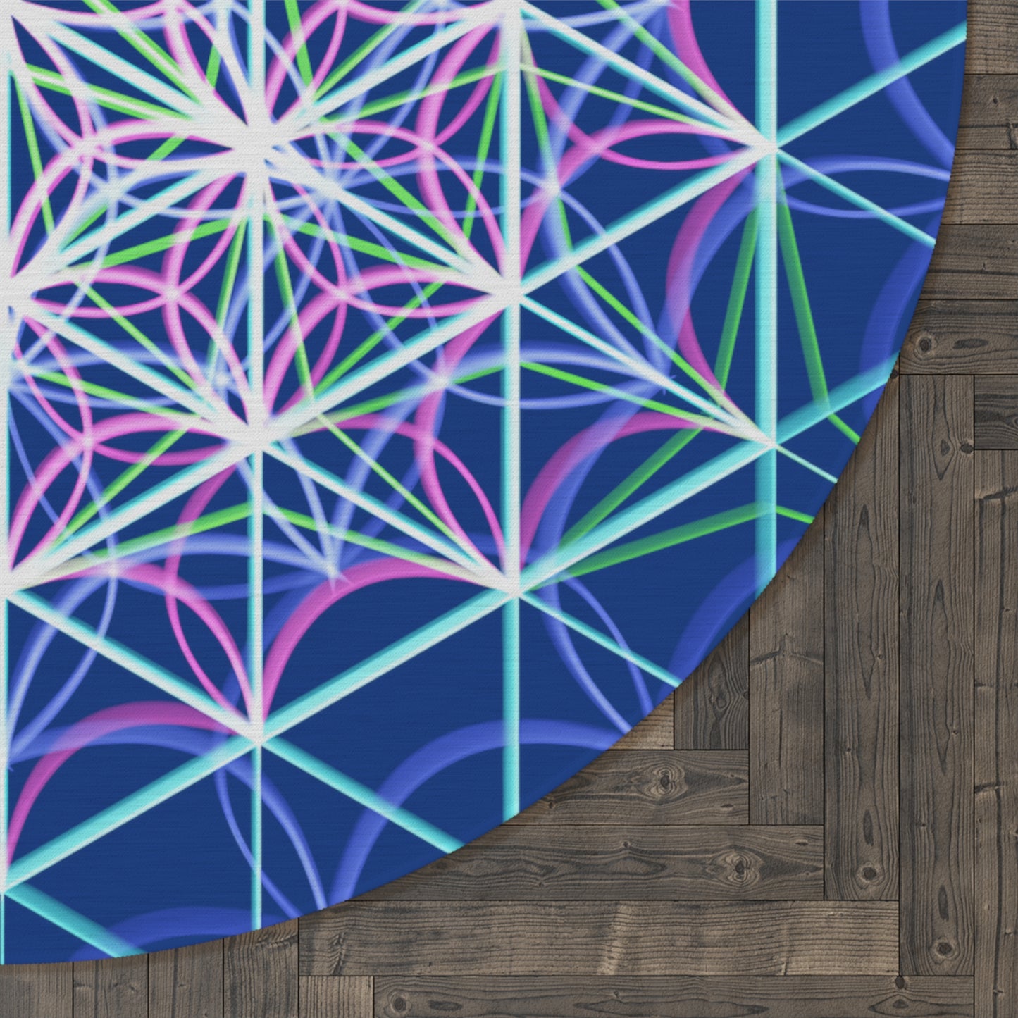 Round Rug - Life Seeds Blue