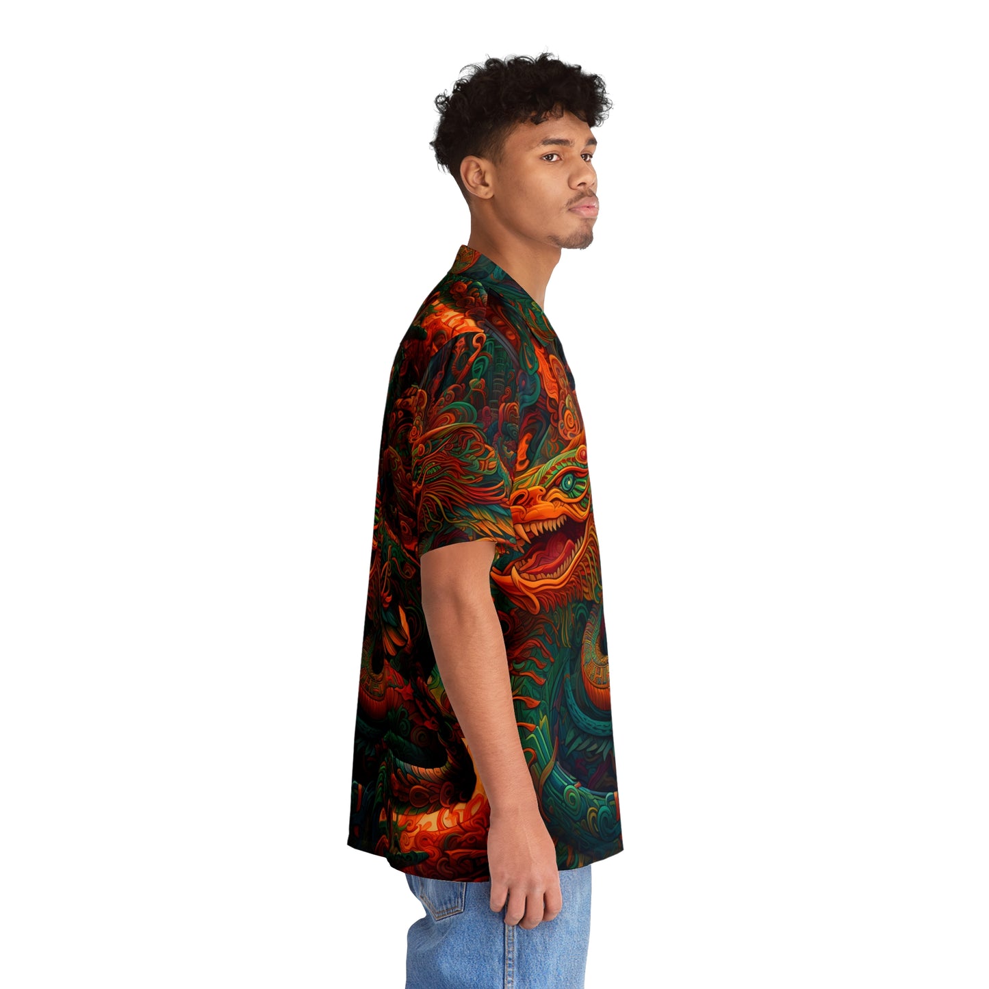 Men's Hawaiian Shirt (AOP) - Quetzalcoatl 1
