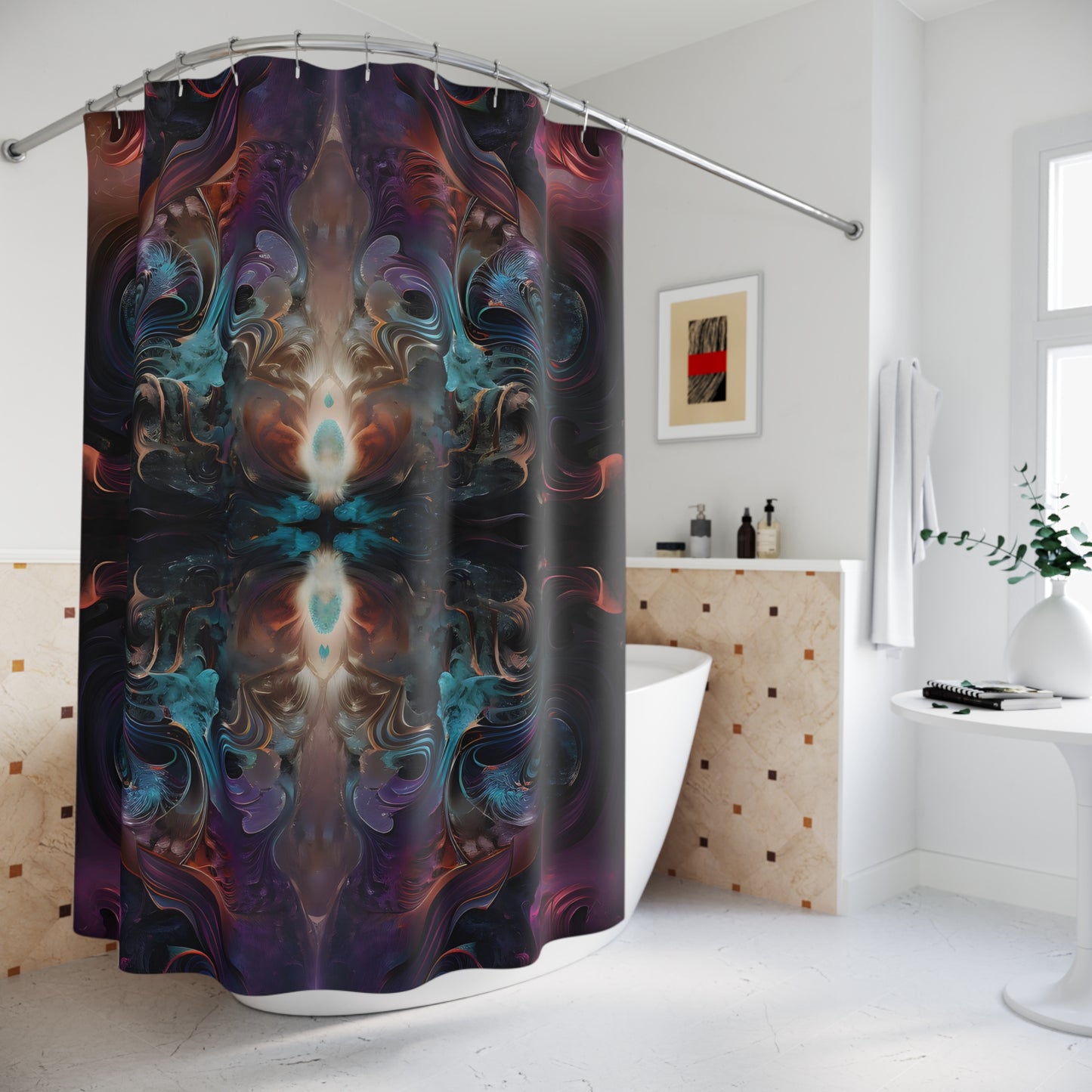 Polyester Shower Curtain - Mystical Reflections 1