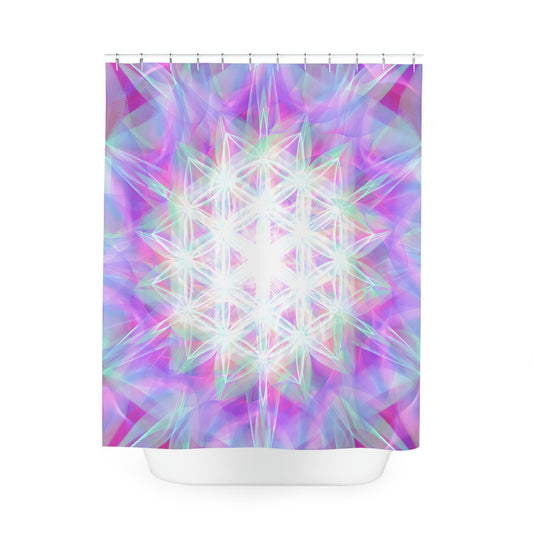 Polyester Shower Curtain - Pink Seeds