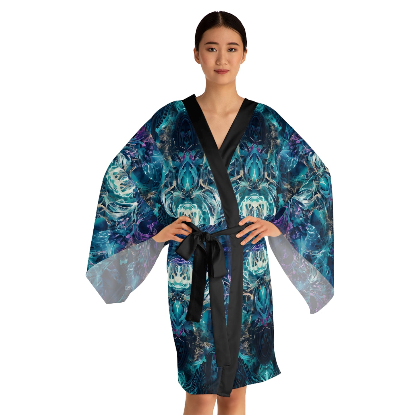 Long Sleeve Kimono Robe (AOP) - Mystical Reflections 4