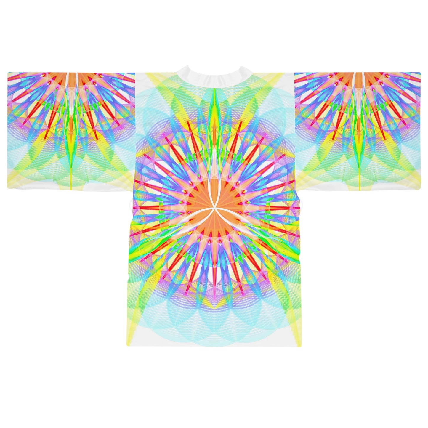 Long Sleeve Kimono Robe (AOP) - Star Flower