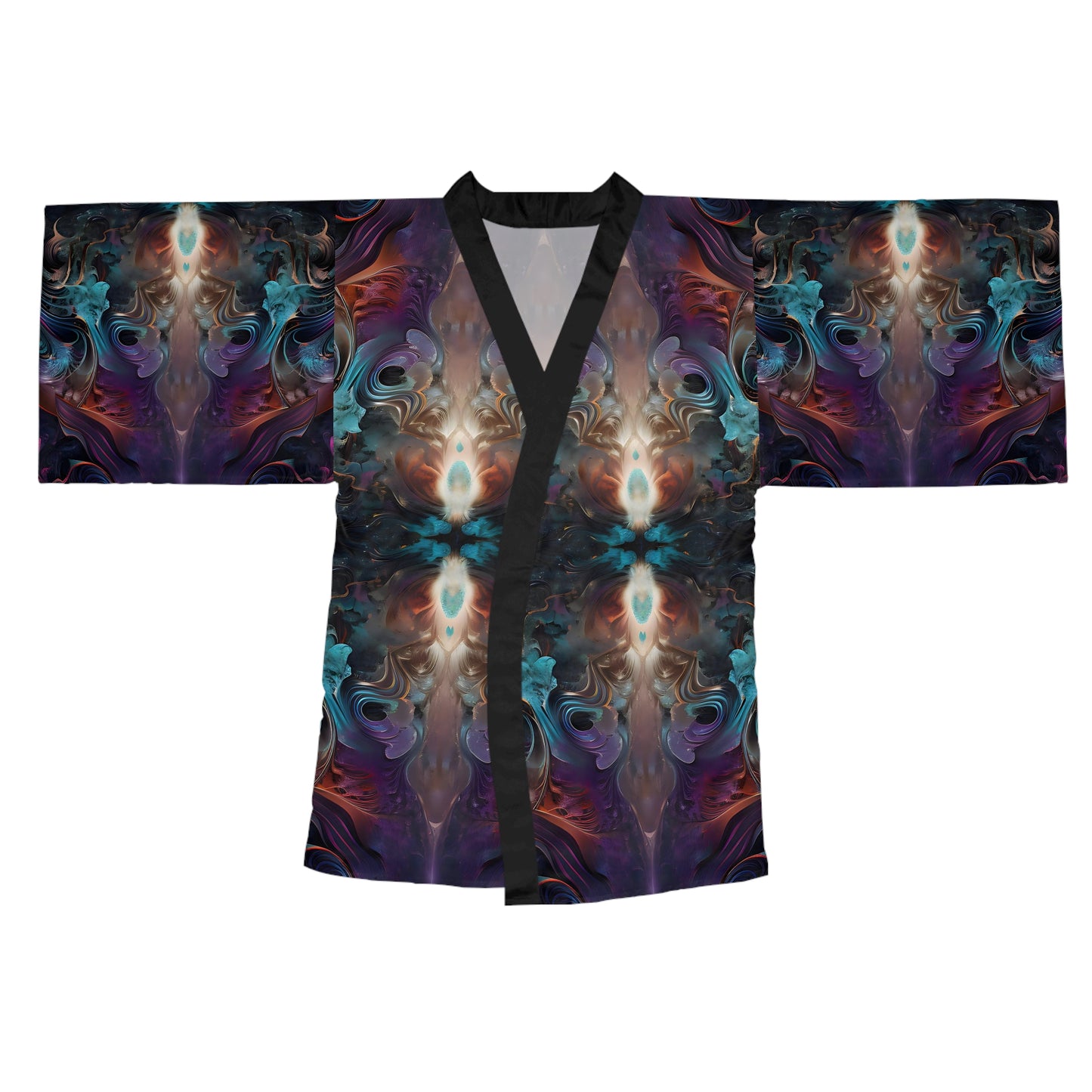 Long Sleeve Kimono Robe (AOP) - Mystical Reflections 1