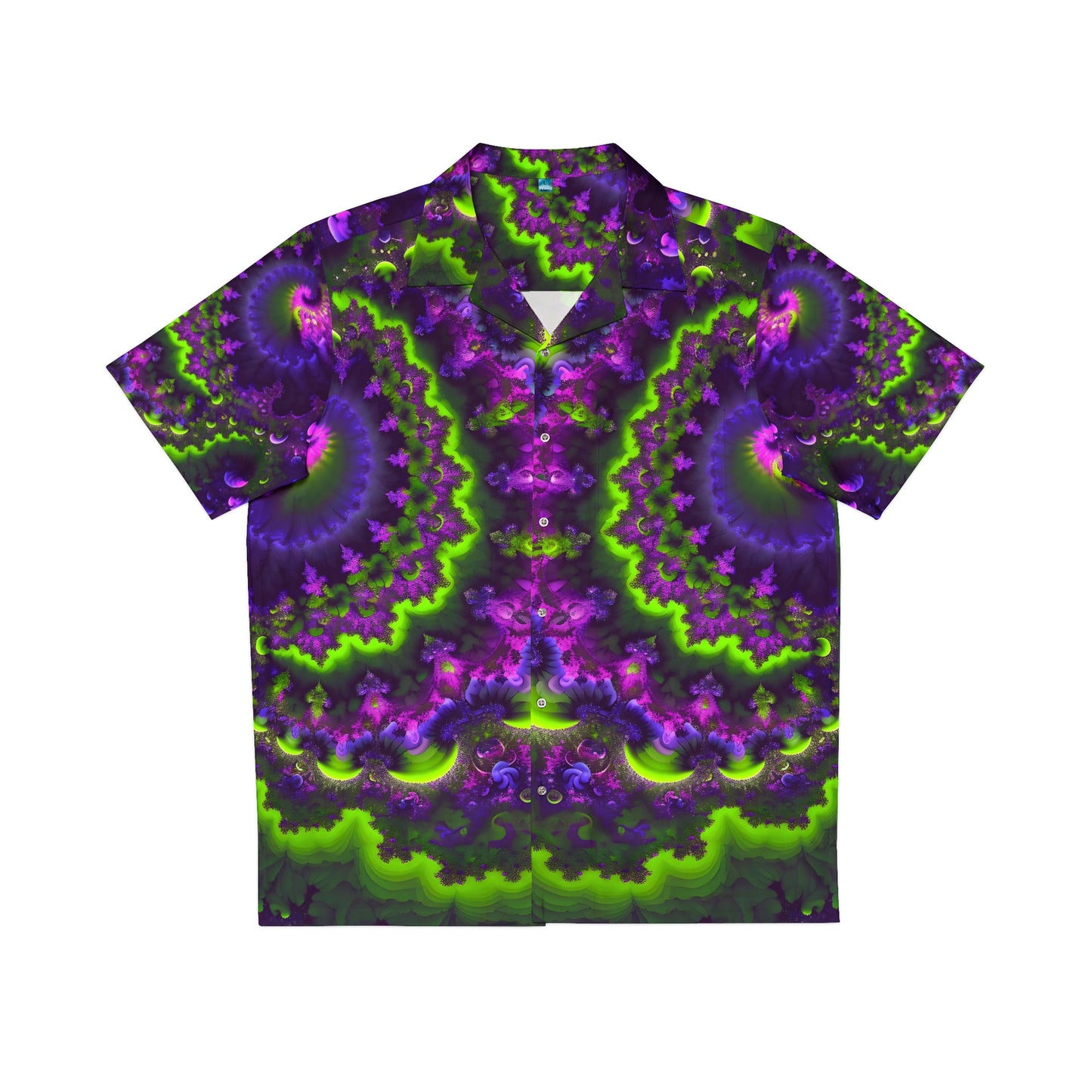 Men's Hawaiian Shirt (AOP) - Mandelbrot Fractal Purple
