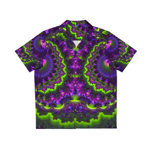Men's Hawaiian Shirt (AOP) - Mandelbrot Fractal Purple
