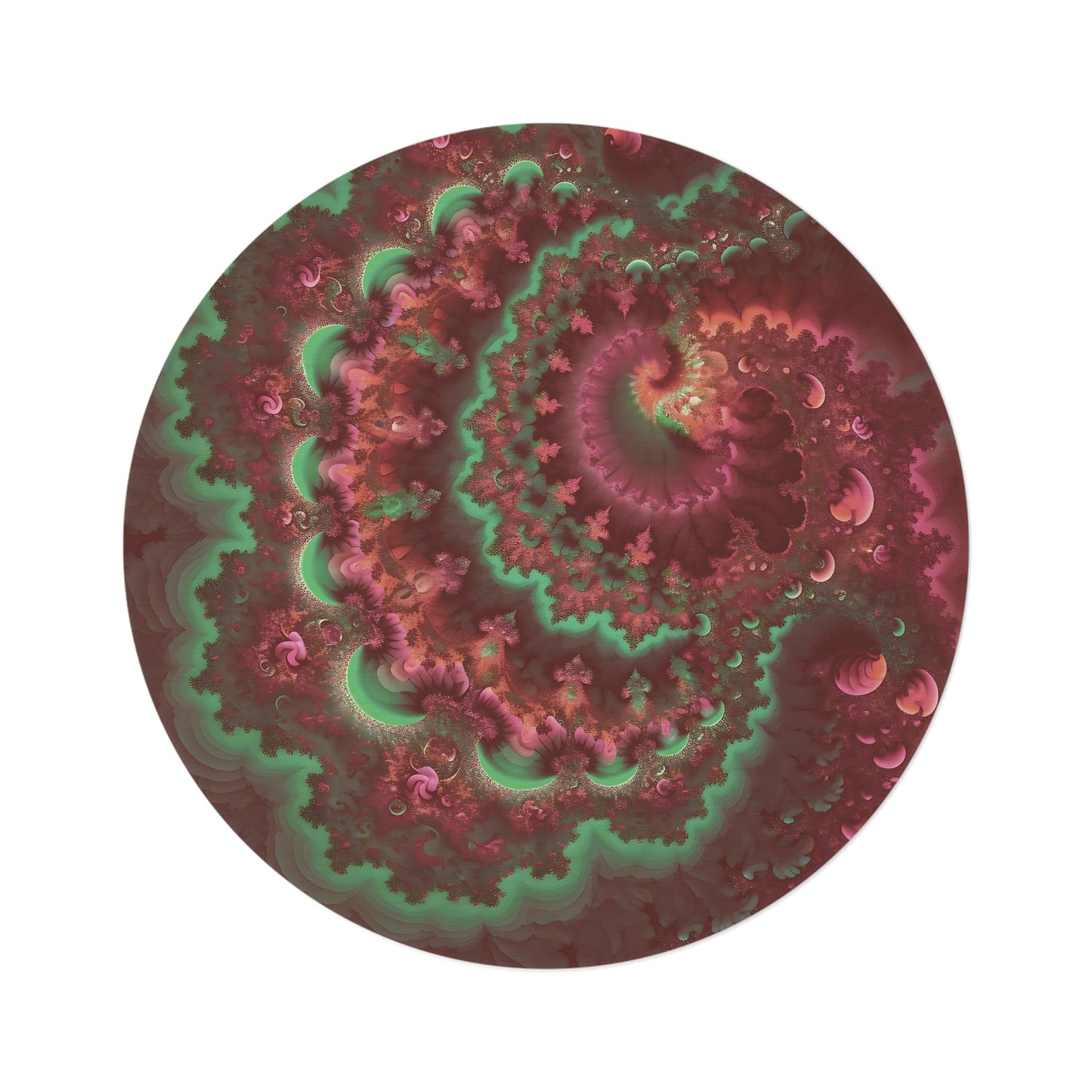 Round Rug - Mandelbrot Fractal Pink