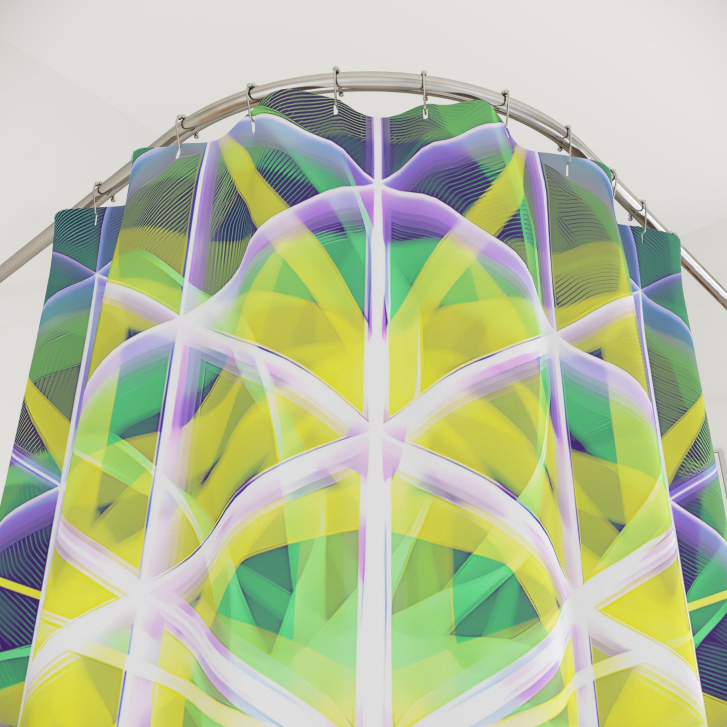 Polyester Shower Curtain - Catherine Wheel Grid 1