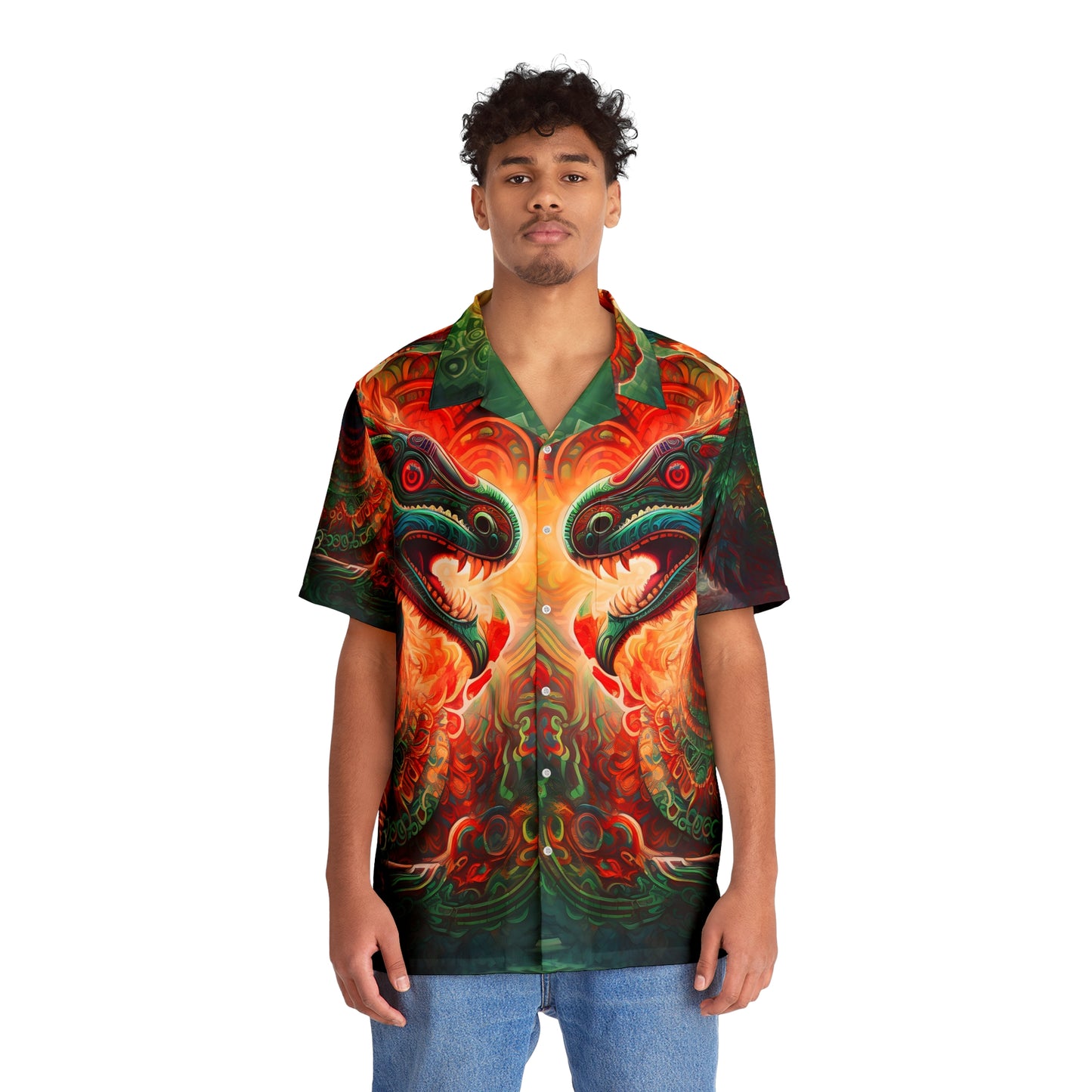 Men's Hawaiian Shirt (AOP) - Quetzalcoatl 2