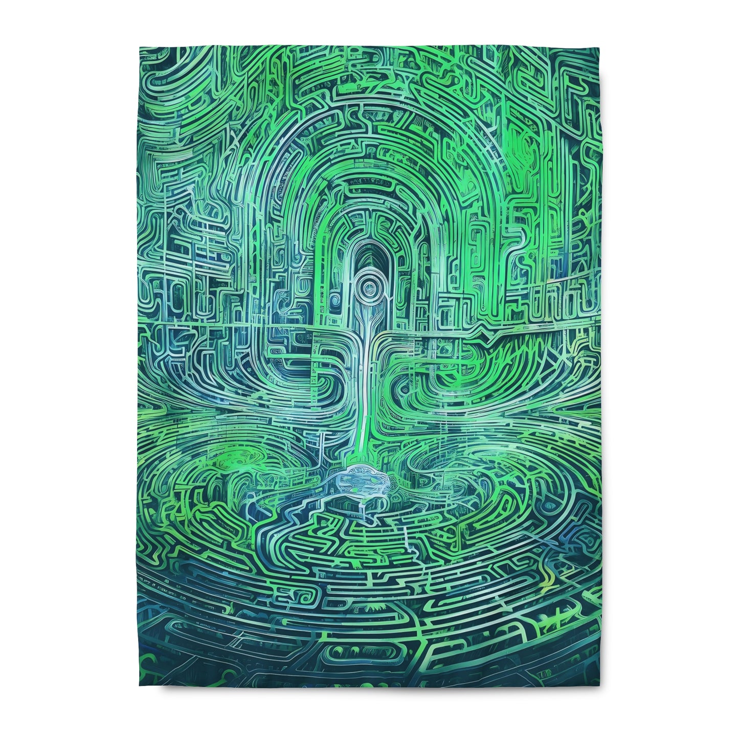 Duvet Cover - Mind Labyrinth Green