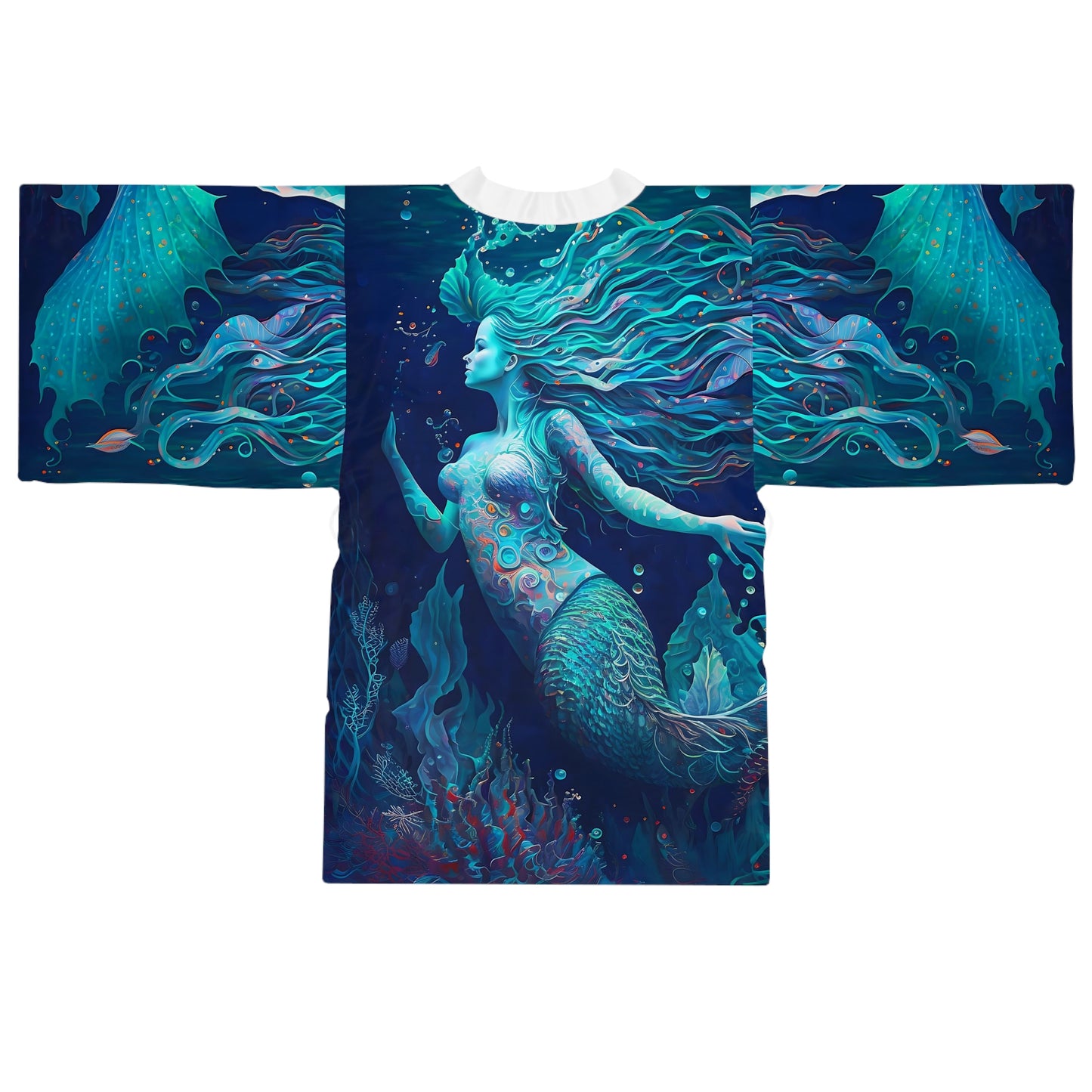 Long Sleeve Kimono Robe (AOP) - Mermaid 2