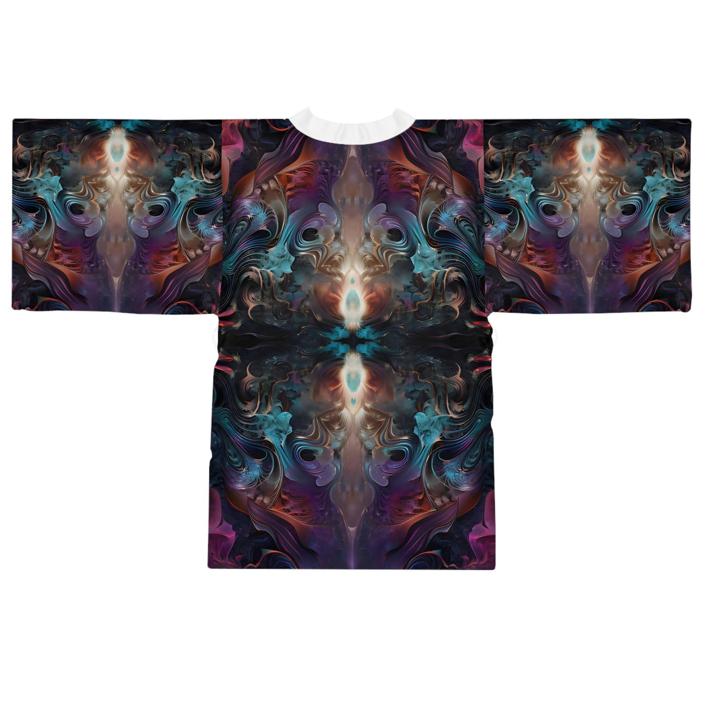 Long Sleeve Kimono Robe (AOP) - Mystical Reflections 1