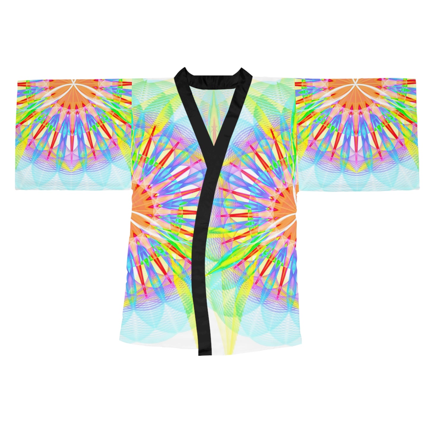 Long Sleeve Kimono Robe (AOP) - Star Flower