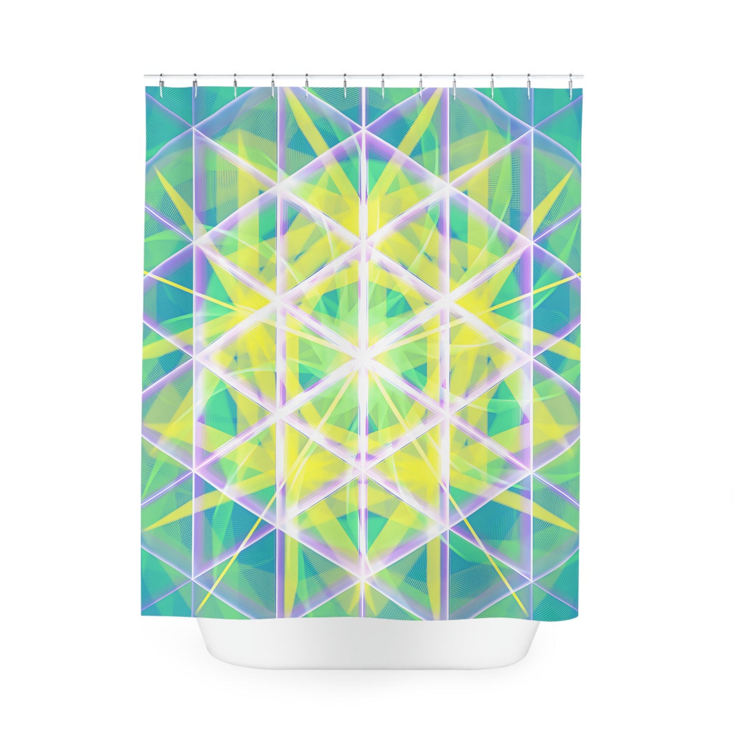 Polyester Shower Curtain - Catherine Wheel Grid 2
