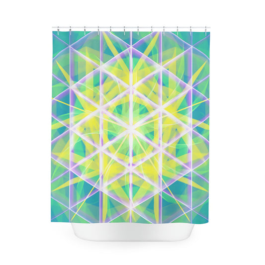 Polyester Shower Curtain - Catherine Wheel Grid 2