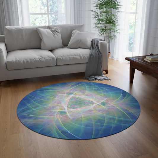 Round Rug - Blue Plasma