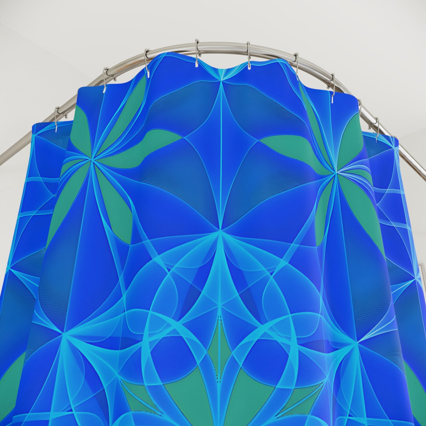 Polyester Shower Curtain - Blue Seeds