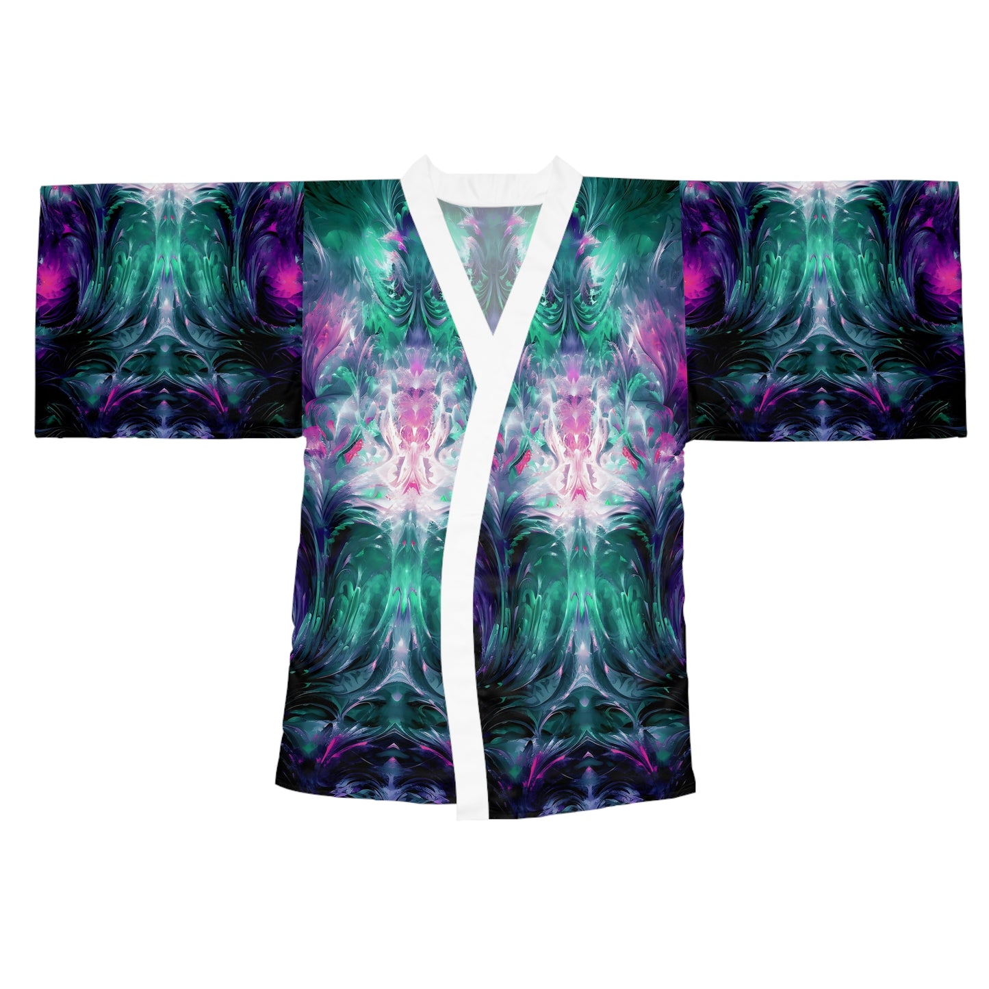 Long Sleeve Kimono Robe (AOP) - Kaleidoscope Realm 2
