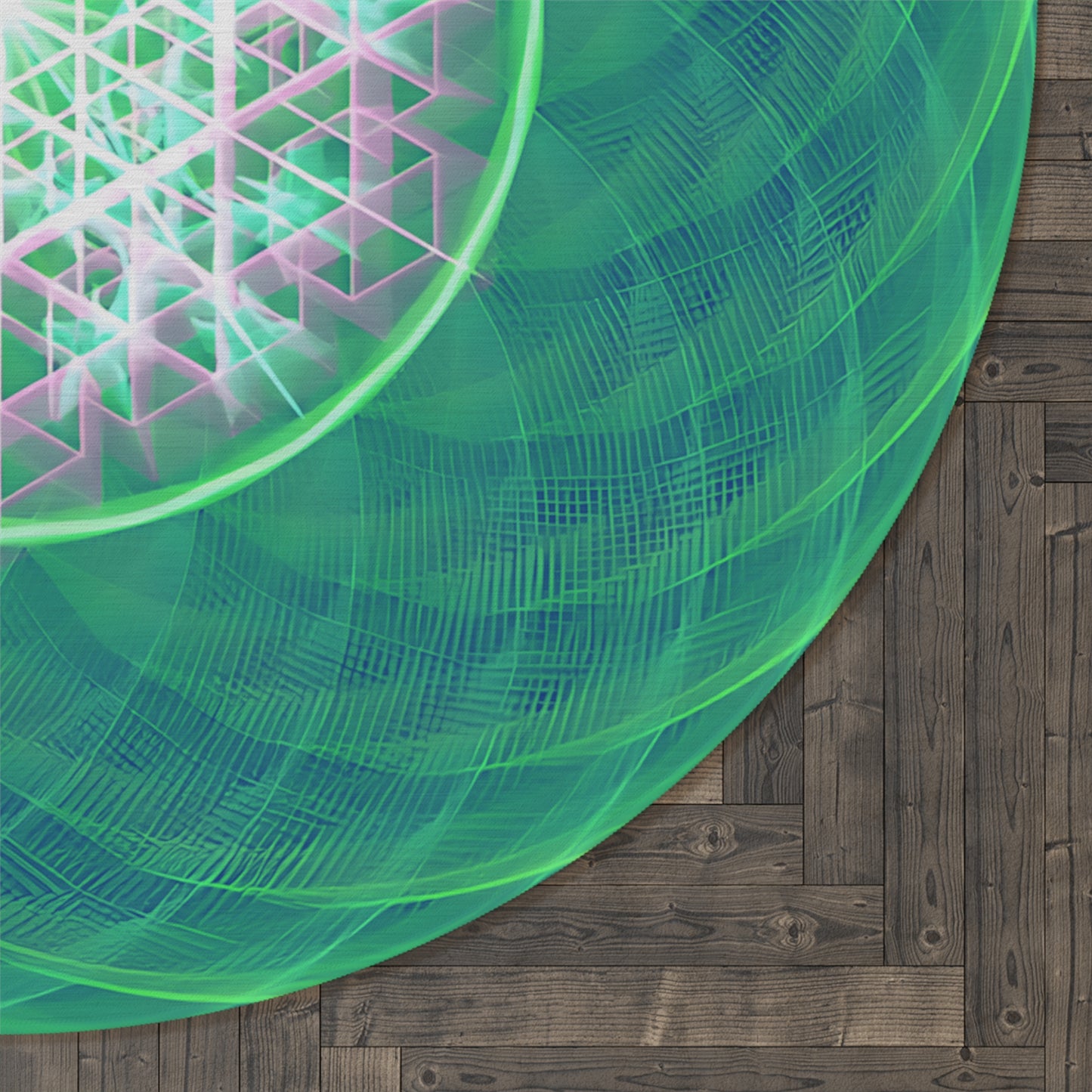 Round Rug - Green Torus