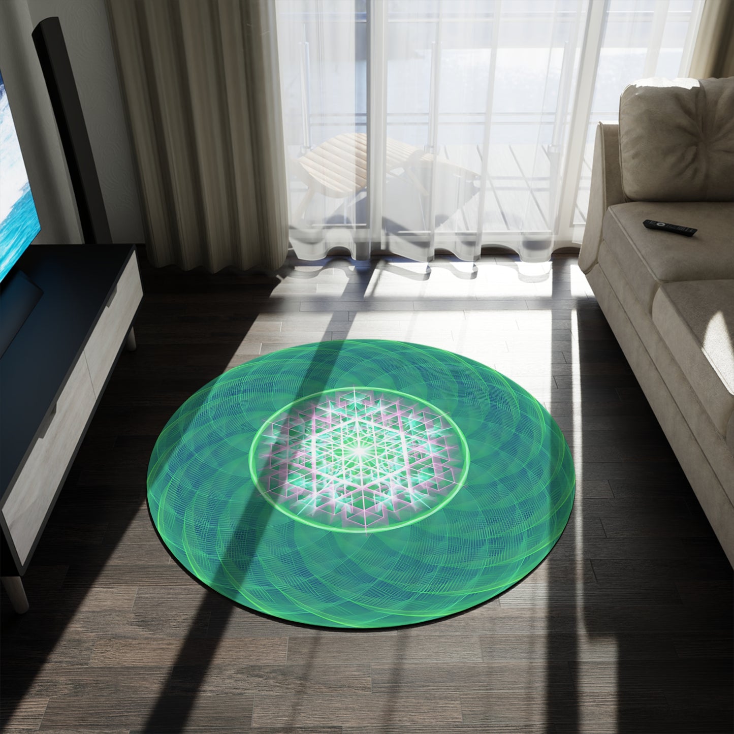 Round Rug - Green Torus