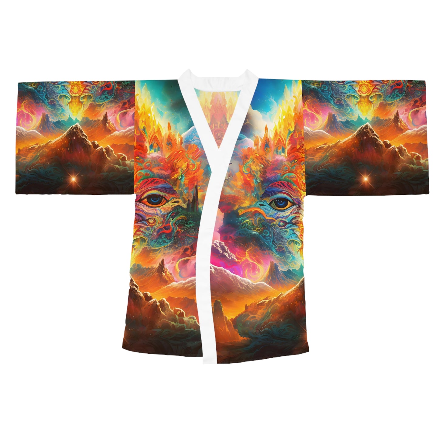 Long Sleeve Kimono Robe (AOP) - Celestial Rapture