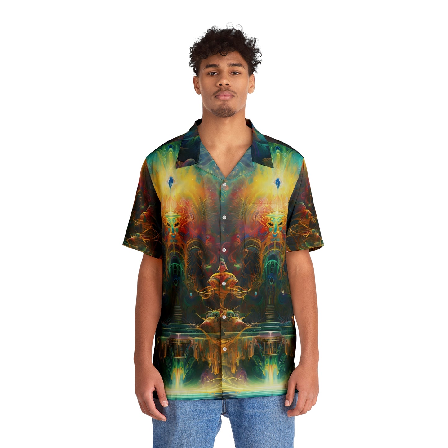 Men's Hawaiian Shirt (AOP) - Shaman Drum 1