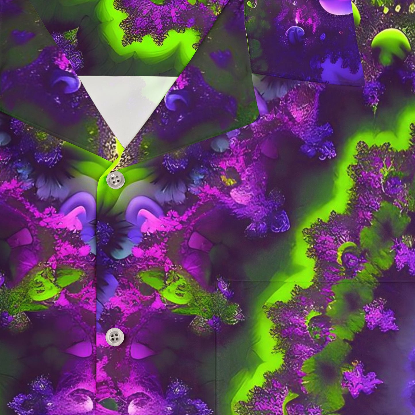 Men's Hawaiian Shirt (AOP) - Mandelbrot Fractal Purple
