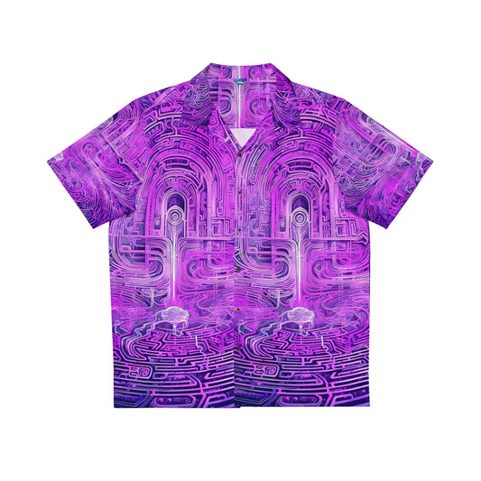 Men's Hawaiian Shirt (AOP) - Mind Labyrinth Purple