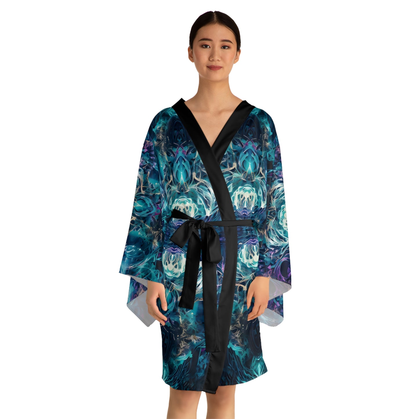 Long Sleeve Kimono Robe (AOP) - Mystical Reflections 4