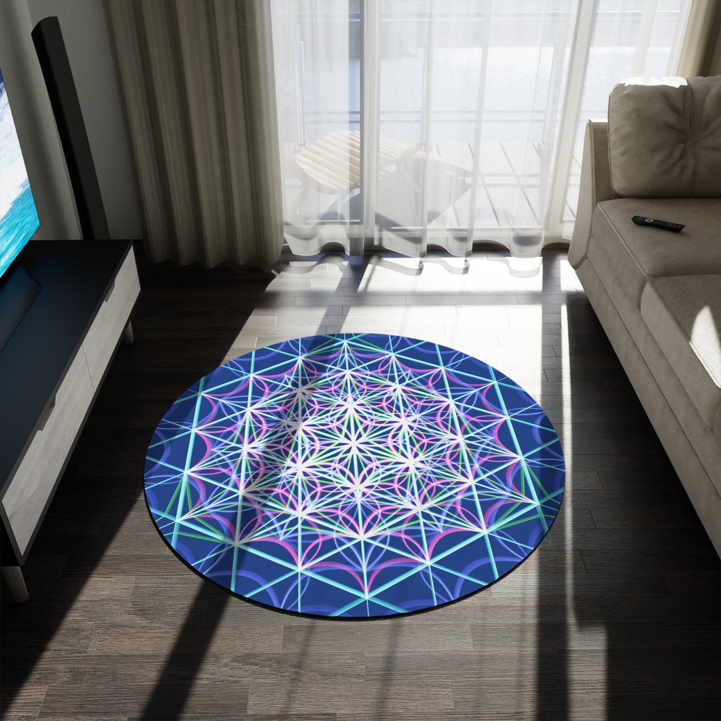 Round Rug - Life Seeds Blue