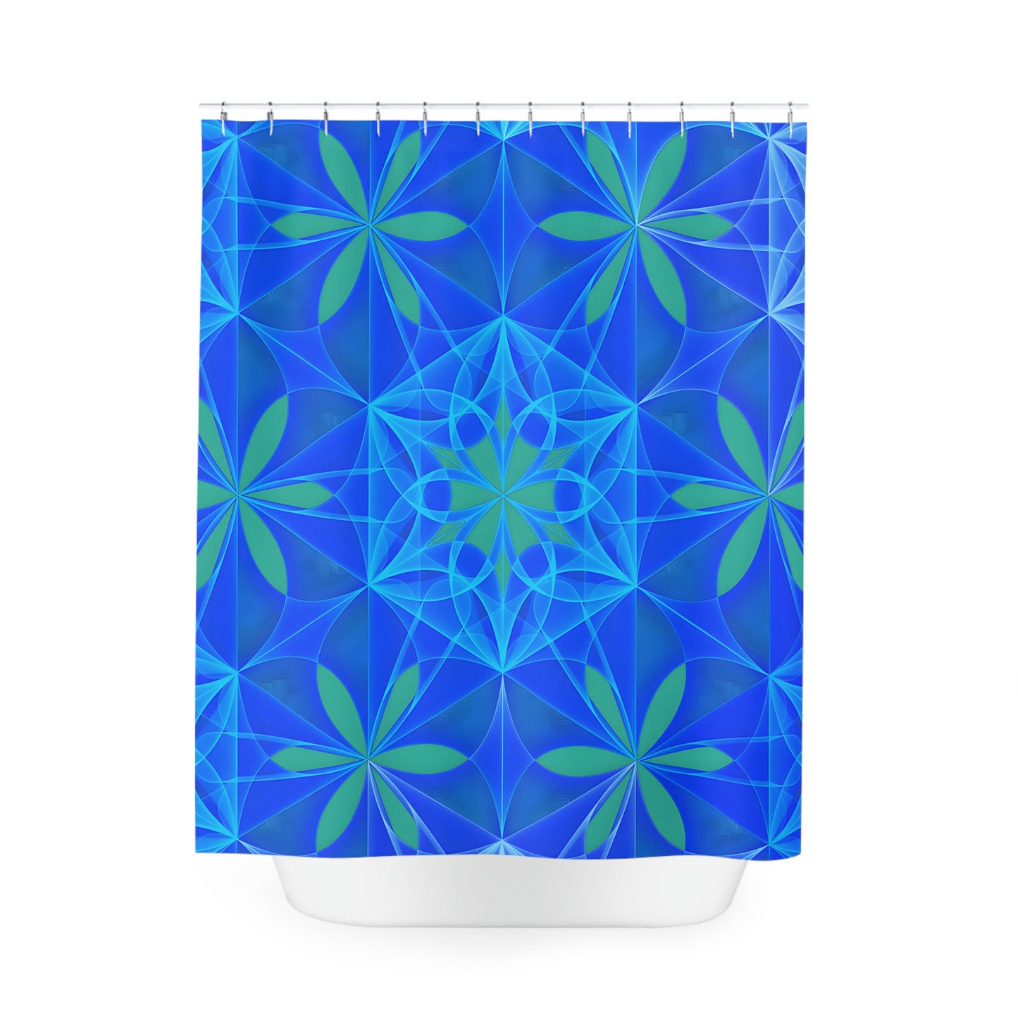 Polyester Shower Curtain - Blue Seeds