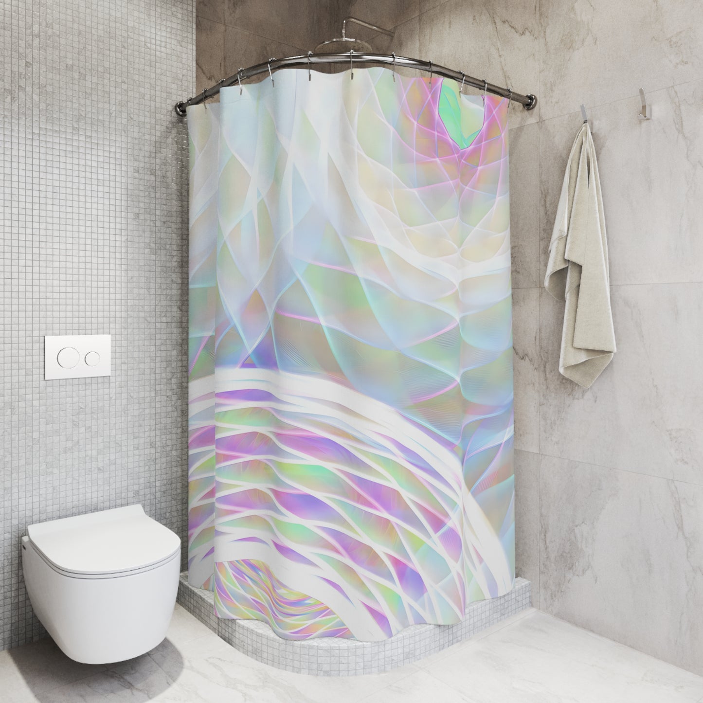 Polyester Shower Curtain - Harlequin Snow