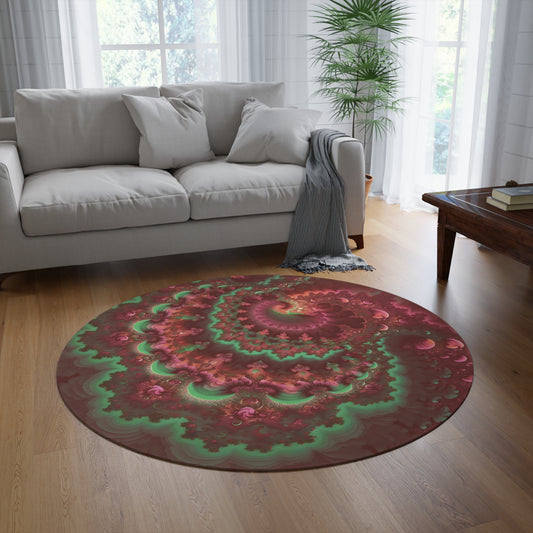 Round Rug - Mandelbrot Fractal Pink