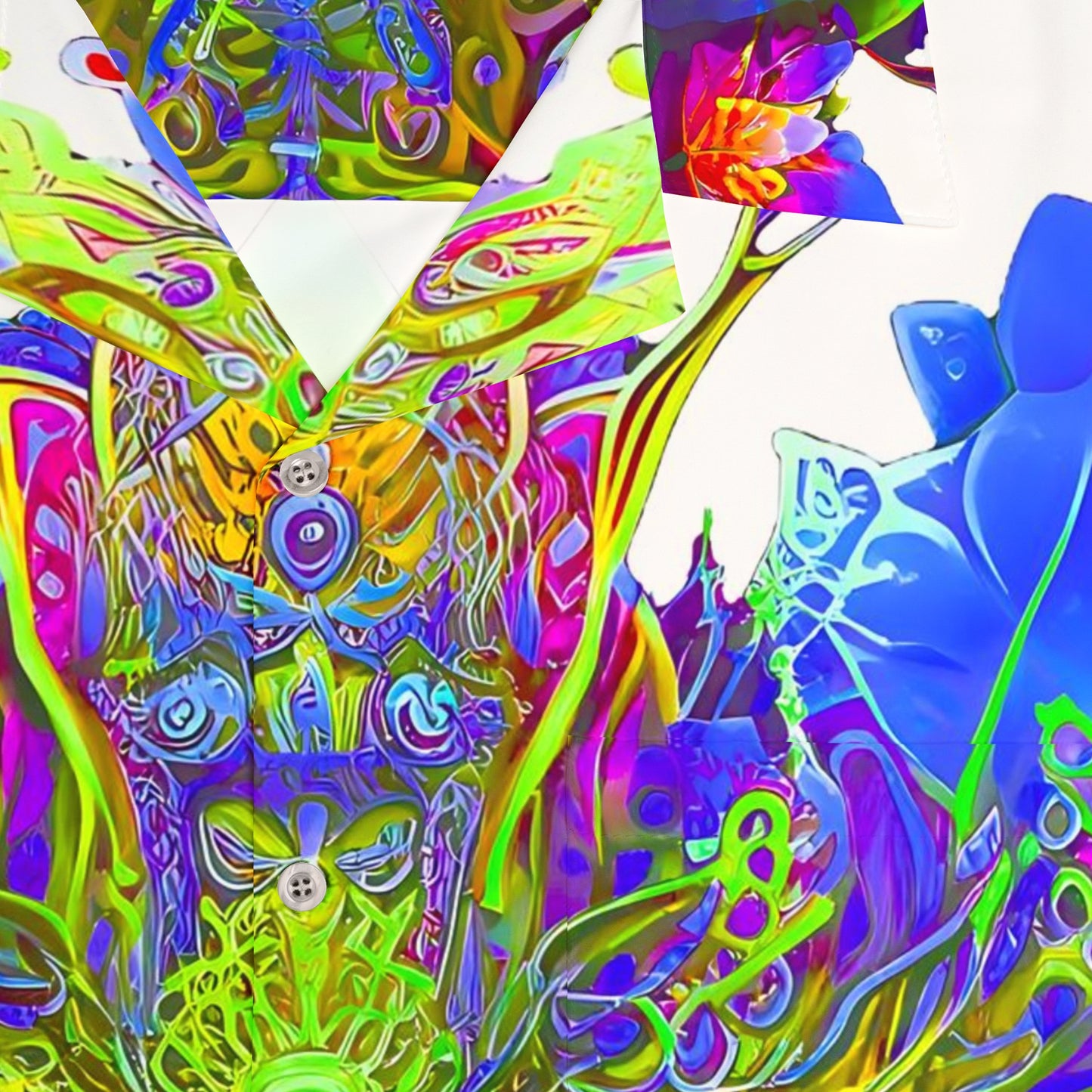 Men's Hawaiian Shirt (AOP) - Psychedelic Fairy Neon