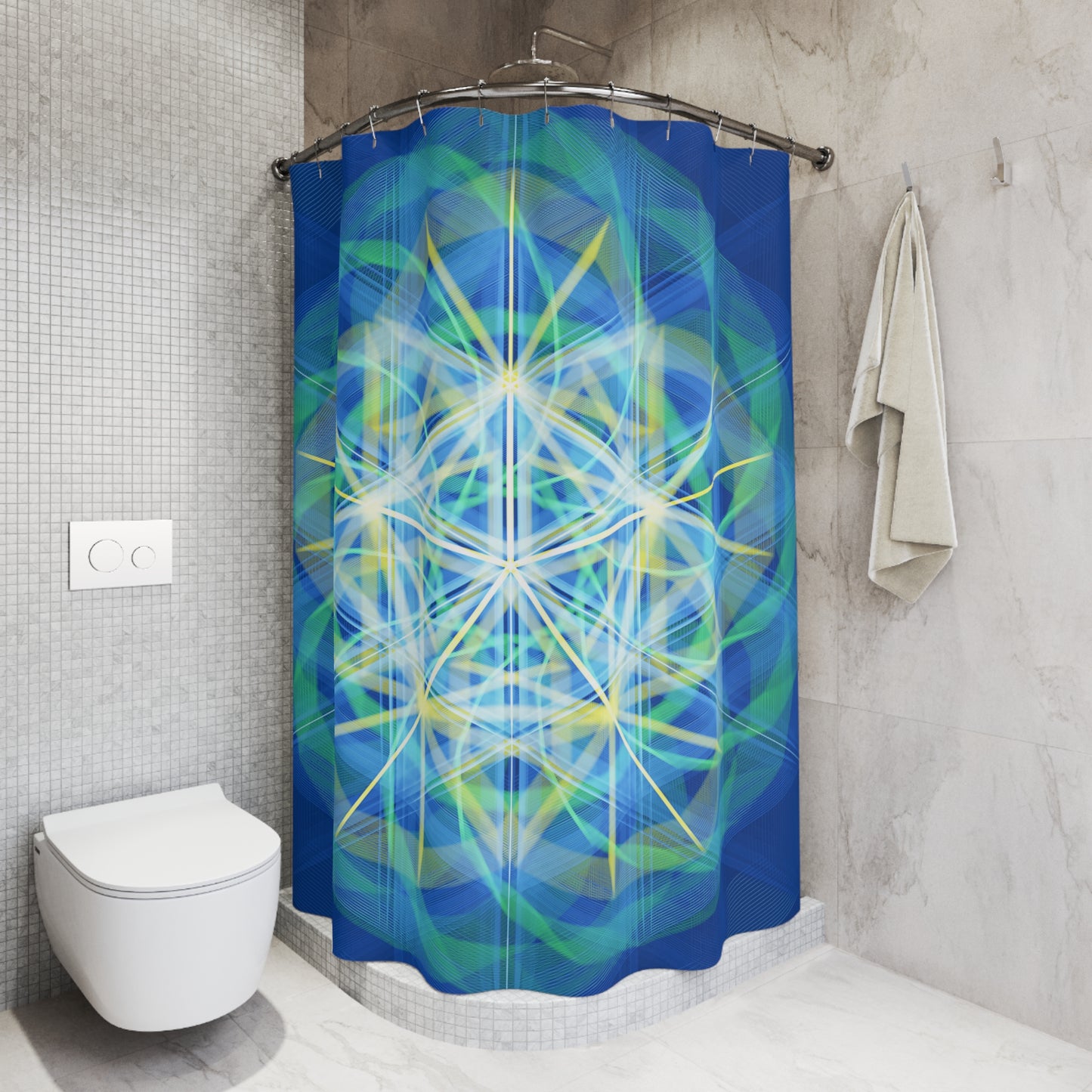 Polyester Shower Curtain - Tartan Wheel