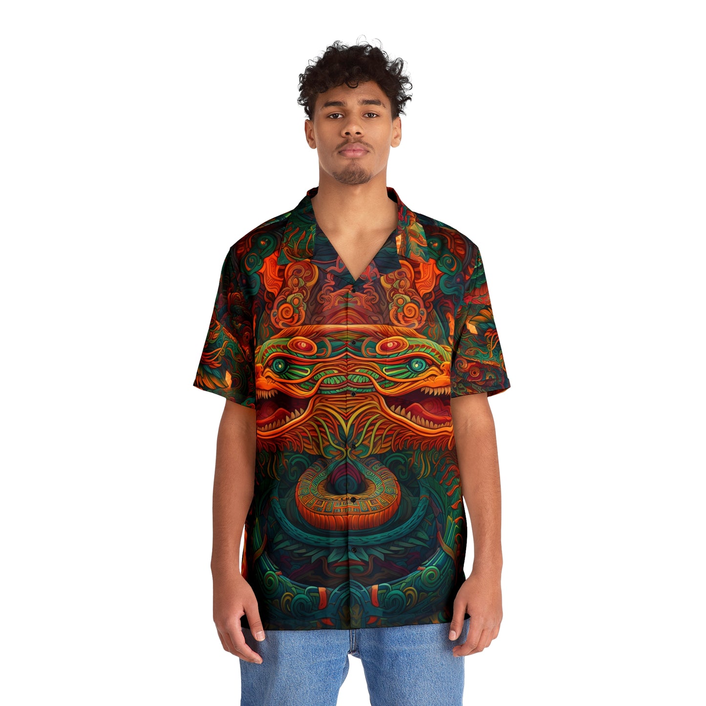 Men's Hawaiian Shirt (AOP) - Quetzalcoatl 1