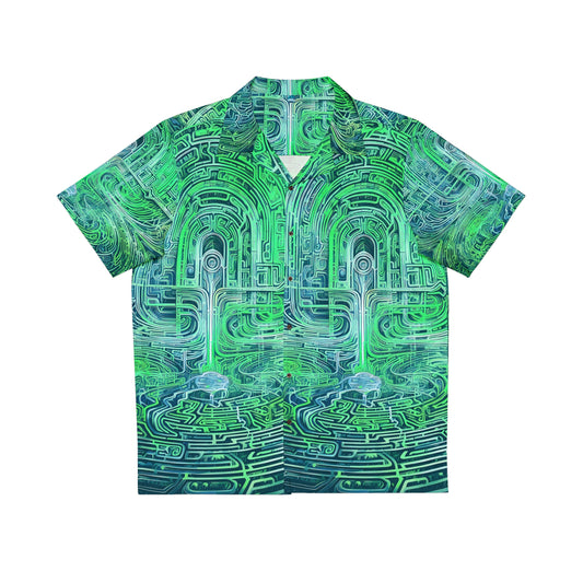 Men's Hawaiian Shirt (AOP) - Mind Labyrinth Green